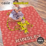 Personalised Cute Tail-Bouncing Marsupilami Soft Throw Blanket with Name Home Decor Birthday Christmas Gift for Kids | Callie × Marsupilami®