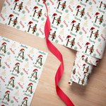 Personalized Christmas Theme Initial Word Cloud Wrapping Paper with Name Christmas Gift for Family Friends