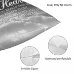 Personalized A Hug From Heaven Photo Cardinal Bird Soft Throw Pillow Cover with Text and Name Home Decor Memorial Sympathy Gift for Family Friend