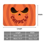 Personlig, rolig, halkfri dörrmatta med pumpaansikte och namn Heminredning Halloween-present till familj och vänner