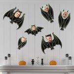 Décoration Suspendue de Chauve-Souris Personnalisée avec 1-10 Portraits Famille de Vampires Cadeau Fête Halloween pour Famille