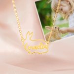 Personalised Cute Rabbit Necklace with Name Rabbit Jewellery Birthday Gift for Women Girls Animal Lovers