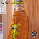 Personalised Cute Tail-Bouncing Marsupilami Soft Throw Blanket with Name Home Decor Birthday Christmas Gift for Kids | Callie × Marsupilami®