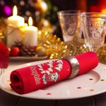 Personalisierte Wiederverwendbare Serviette aus 100 % Baumwolle mit Initiale Cartoon-Figur und Namen Tischdeko Weihnachtsgeschenk für Familie Freund