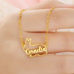 Personalised Cute Rabbit Necklace with Name Rabbit Jewellery Birthday Gift for Women Girls Animal Lovers