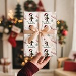 Personalized Christmas Theme Initial Word Cloud Wrapping Paper with Name Christmas Gift for Family Friends
