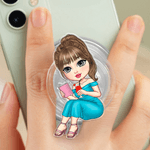 Personalized Cartoon Character Acrylic Magnetic Phone Grip Mobile Phone Accessories Birthday Gift for Women Bookworms