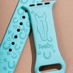 Personalised Horse Face Silhouette Avatar Silicone Multicolour Watch Band for Apple with Engraved Name Birthday Anniversary Gift for Horse Lovers
