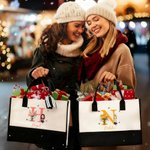 Personalisierte Wiederverwendbare Geburtsblumen Cartoon Canvas Tasche mit Namen Initiale Tote Bag Geburtstag Jahrestag Geschenk für Damen Mädchen