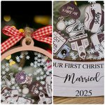Personalized Our First Christmas Married Wooden Ornament with Name and Date Home Decor Christmas Gift for Couples