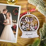 Personalized Our First Christmas Married Wooden Ornament with Name and Date Home Decor Christmas Gift for Couples