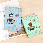 Personalized Cartoon Charatcer Birth Flower Kindle Case with Name for Multiple Models Daily Use Birthday Gift for Book Lover Bookworm