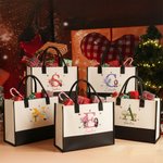 Personalisierte Wiederverwendbare Geburtsblumen Cartoon Canvas Tasche mit Namen Initiale Tote Bag Geburtstag Jahrestag Geschenk für Damen Mädchen