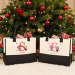 Personalisierte Wiederverwendbare Geburtsblumen Cartoon Canvas Tasche mit Namen Initiale Tote Bag Geburtstag Jahrestag Geschenk für Damen Mädchen