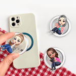 Personalized Cartoon Character Acrylic Magnetic Phone Grip Mobile Phone Accessories Birthday Gift for Women Bookworms