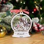 Personalized Our First Christmas Married Wooden Ornament with Name and Date Home Decor Christmas Gift for Couples