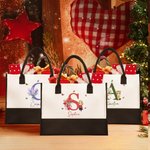 Personalisierte Wiederverwendbare Geburtsblumen Cartoon Canvas Tasche mit Namen Initiale Tote Bag Geburtstag Jahrestag Geschenk für Damen Mädchen