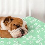 Personalisierte Multicolor niedlichen Pfote drucken Haustier Decke mit Namen Geburtstag Geschenk für Katze Hundeliebhaber