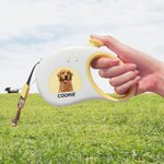 Personalized Multicolor Retractable Reflective Effect Pet Leash with Photo and Name Daily Use Birthday Gift for Pet Lover Owner