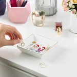 Personalisierte Cartoon-Charakter Geburt Blume Design Quadrat Keramik Trinket Schmuck Schale mit Namen Weihnachten Freundschaft Geschenk für Frauen