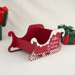Personalized Santa Sleigh Wooden Gift Storage Box with Name Home Decor Christmas Party Favors for Kid Family Friend