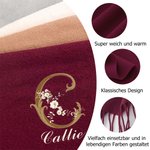 Personalisierter Schal im Retro-Design mit Namen Floraler Initiale Jahrestag Geburtstag Valentinstag Winter Geschenk für Damen