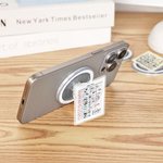Personalized Retro Library Card Acrylic Name Magnetic Phone Grip Mobile Phone Accessories Birthday Gift for Bookworms