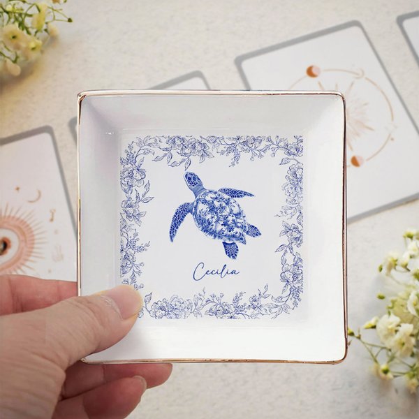 Personalized Vintage Chinoiserie Various Animals Trinket Jewellery Dish Gift for Animal Lovers Friends Bridesmaid Her