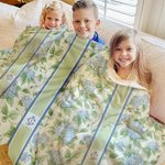 Personalisierte Floral Chinoiserie weiche Decke mit Monogramm Home Decor Geburtstagsgeschenk für Frauen