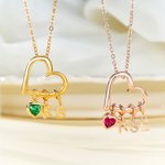 Collana di famiglia personalizzata con pietre di nascita a forma di cuore con 1-6 iniziali Festa della mamma Regalo di compleanno per nonna mamma donna