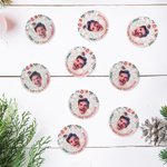 Sombrero de Santa Personalizado Cara Foto Impermeable Glitter Confeti Pegatinas con Nombre Regalo Decoración Fiesta de Navidad Favor para la Familia Amigos