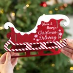 Personalized Santa Sleigh Wooden Gift Storage Box with Name Home Decor Christmas Party Favors for Kid Family Friend