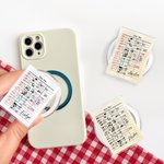 Personalized Retro Library Card Acrylic Name Magnetic Phone Grip Mobile Phone Accessories Birthday Gift for Bookworms