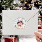 Sombrero de Santa Personalizado Cara Foto Impermeable Glitter Confeti Pegatinas con Nombre Regalo Decoración Fiesta de Navidad Favor para la Familia Amigos