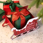 Personalized Santa Sleigh Wooden Gift Storage Box with Name Home Decor Christmas Party Favors for Kid Family Friend