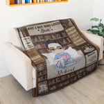 Couverture Douce Personnalisée avec Personnage de Dessin Animé et Nom Cadeau Anniversaire Noël pour Amateurs de Lecture