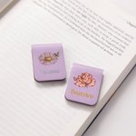 Segnalibro personalizzato con nome e fiore di nascita regalo di compleanno o Natale per chi ama leggere