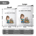 Personalized Flower Book Cartoon Character Book Sleeve Cover with Name and Title Birthday Gift for Friend Bookworm