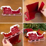Personalized Santa Sleigh Wooden Gift Storage Box with Name Home Decor Christmas Party Favors for Kid Family Friend