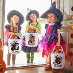 Bolsa reutilizable personalizada de calabaza con asa e inicial para dulces y fiesta de truco o trato regalo de Halloween para niños