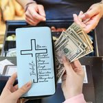Henkilökohtainen Raamattu Cross Portable PU Nahka Lompakko nimi Syntymäpäivä Vuosipäivä Ristiäiset Joululahja naisille Christian