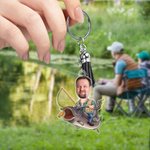 Spersonalizowany brelok akrylowy z frędzlami na Dzień Ojca dla miłośników wędkarstwa Mężczyźni