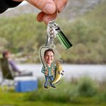 Spersonalizowany brelok akrylowy z frędzlami na Dzień Ojca dla miłośników wędkarstwa Mężczyźni