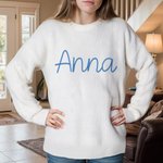 Personalised Soft Knitted Jumper with Name Christmas New Year Gift for Family Friends