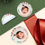 Sombrero de Santa Personalizado Cara Foto Impermeable Glitter Confeti Pegatinas con Nombre Regalo Decoración Fiesta de Navidad Favor para la Familia Amigos