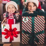 Personalised Santa Hat Colour Lights Waterproof Sticker with Initial Name Gift Decoration Christmas Party Gift for Family Kids
