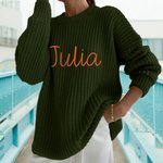 Personalised Soft Knitted Jumper with Name Christmas New Year Gift for Family Friends