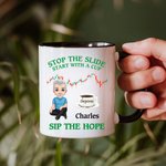 Personalizada Tendencias de Valores Cartoon Character 11 oz 15 oz Taza de café de cerámica con nombre Cumpleaños Aniversario Regalo para Hombres Inversores de Valores