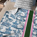 Personalisierte Floral Chinoiserie weiche Decke mit Monogramm Home Decor Geburtstagsgeschenk für Frauen
