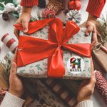 Personalised Santa Hat Colour Lights Waterproof Sticker with Initial Name Gift Decoration Christmas Party Gift for Family Kids